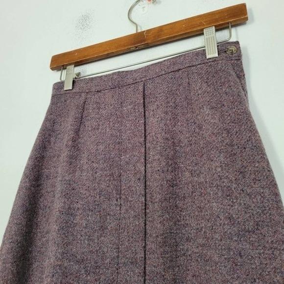 Vintage Woolrich Women's 100% Pure Wool Purple Knee Length Skirt Size 6 Pockets - Picture 3 of 14